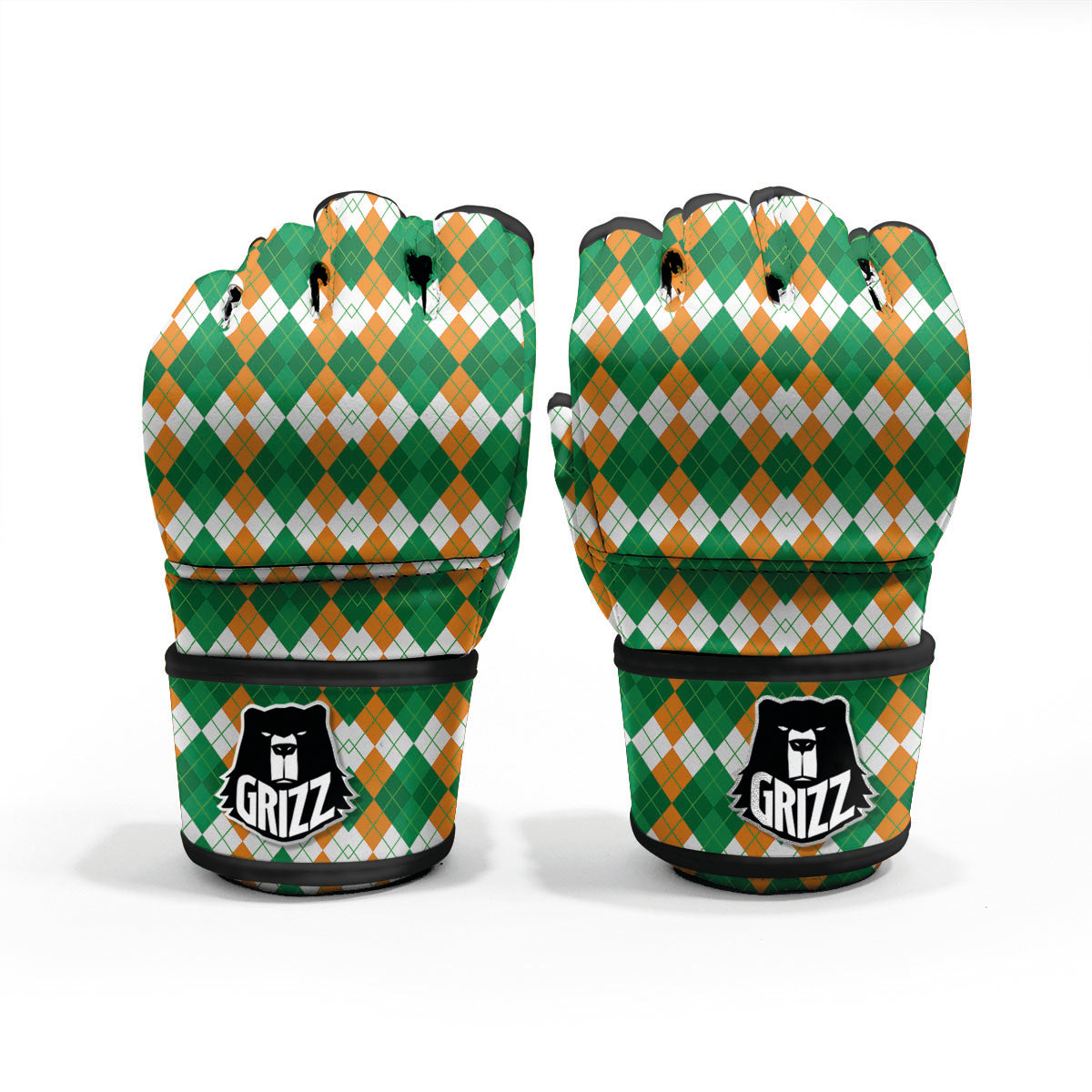 Argyle Irish Themed Print Pattern MMA Gloves-grizzshop
