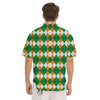 Argyle Irish Themed Print Pattern Men's Short Sleeve Shirts-grizzshop