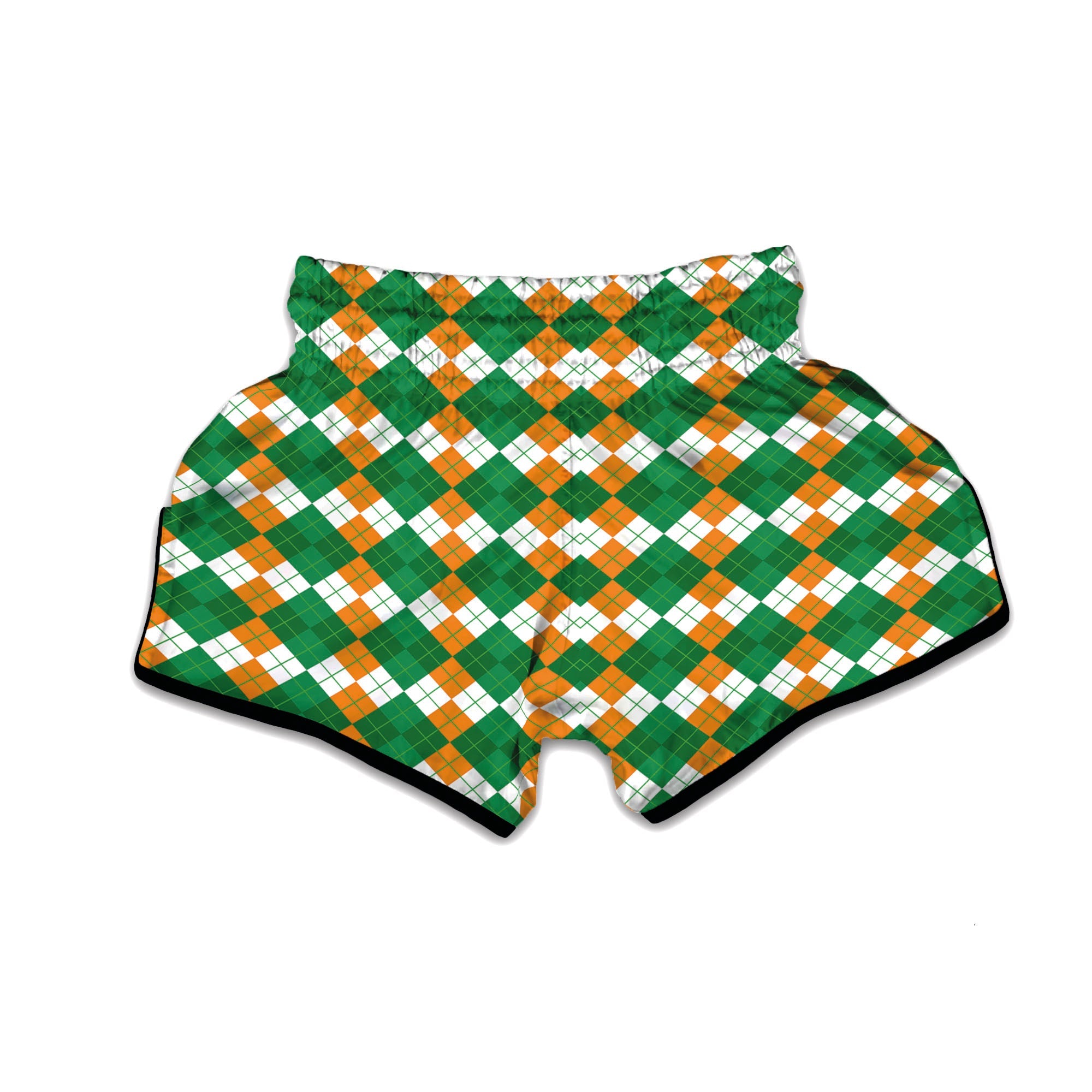 Argyle Irish Themed Print Pattern Muay Thai Boxing Shorts-grizzshop