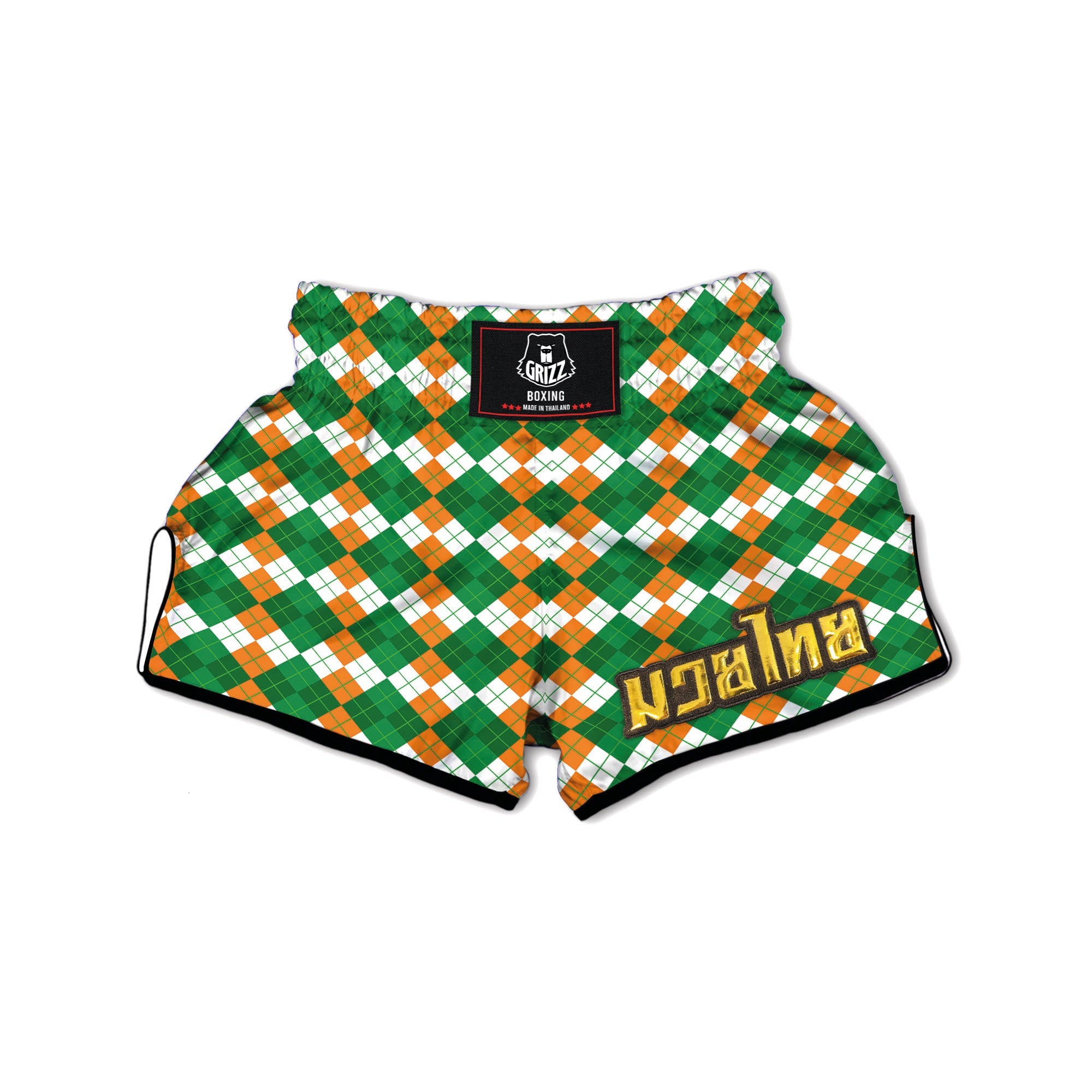 Argyle Irish Themed Print Pattern Muay Thai Boxing Shorts-grizzshop