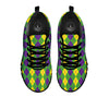 Argyle Mardi Gras Print Pattern Black Sneaker-grizzshop