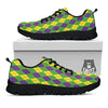 Argyle Mardi Gras Print Pattern Black Sneaker-grizzshop