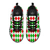 Argyle Merry Christmas Print Pattern Black Sneaker-grizzshop