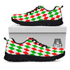 Argyle Merry Christmas Print Pattern Black Sneaker-grizzshop