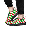 Argyle Merry Christmas Print Pattern Black Sneaker-grizzshop