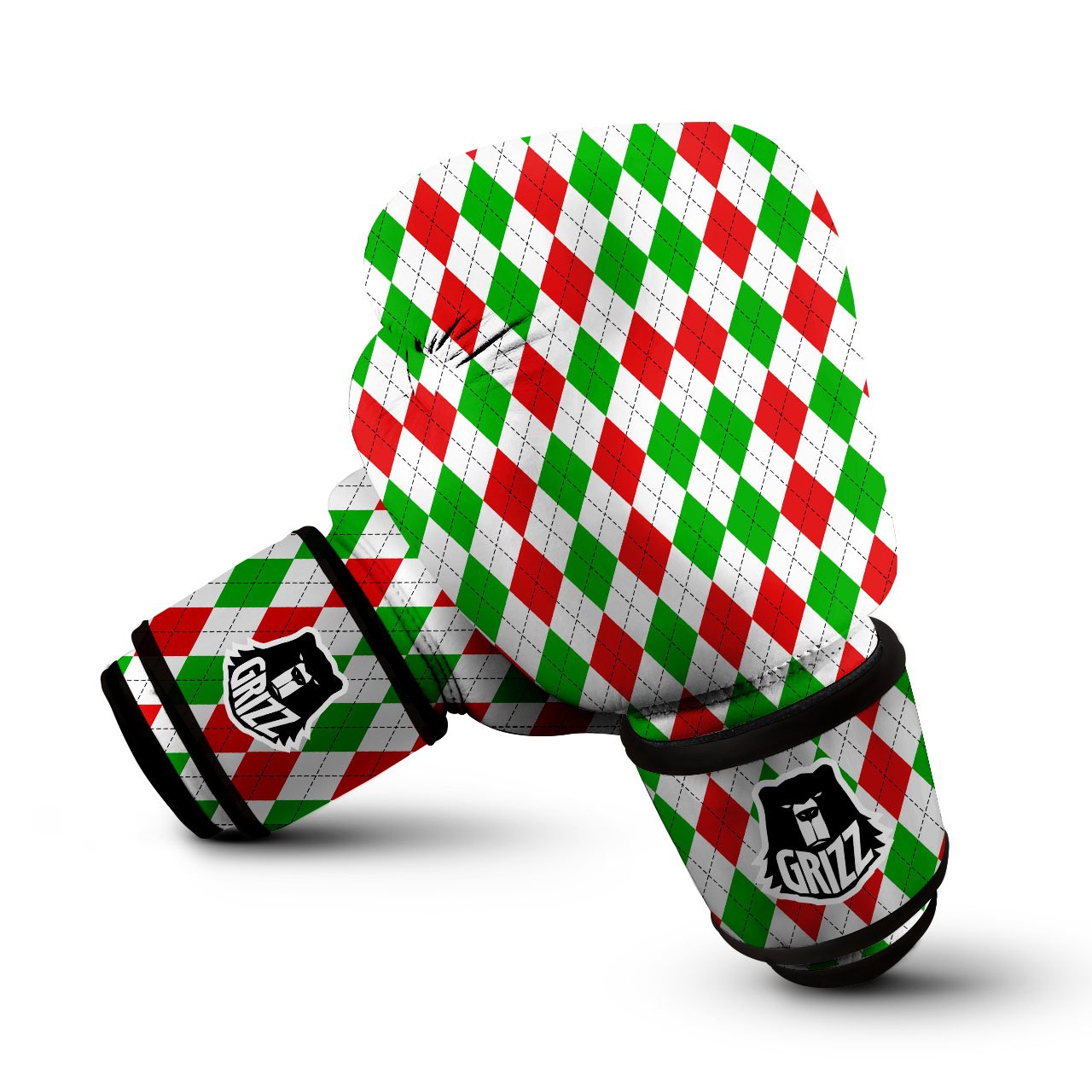 Argyle Merry Christmas Print Pattern Boxing Gloves-grizzshop