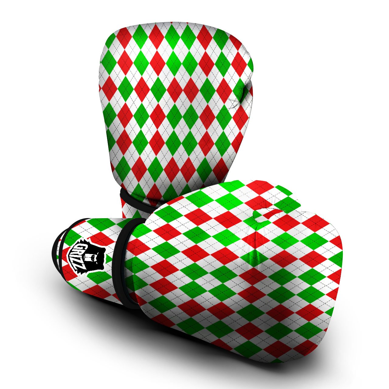 Argyle Merry Christmas Print Pattern Boxing Gloves-grizzshop