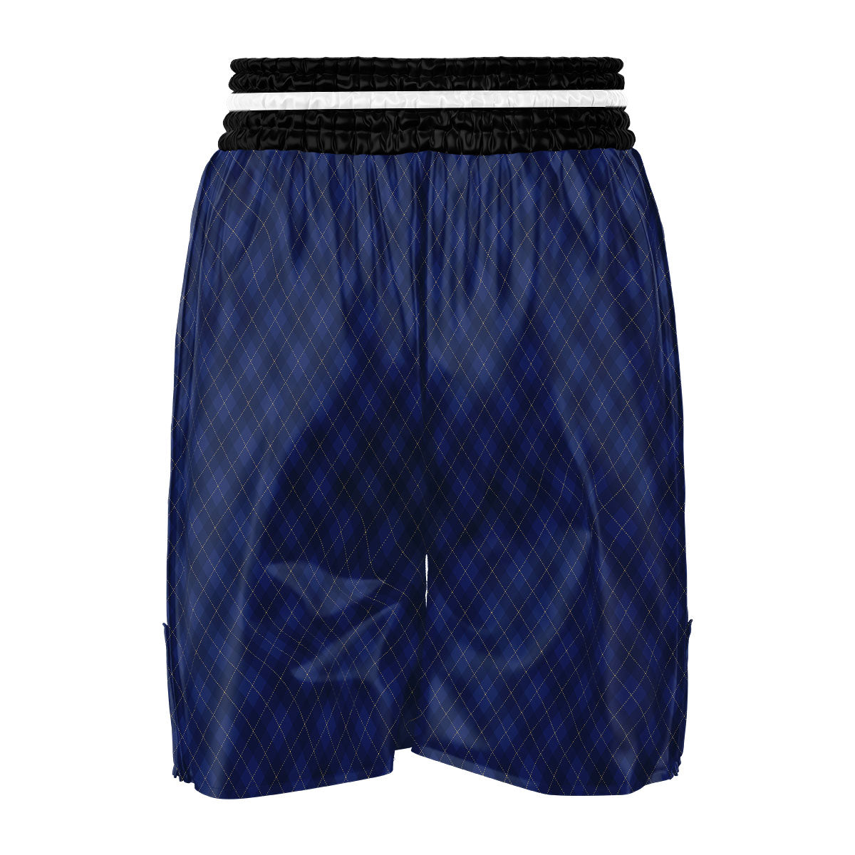 Argyle Navy Blue Print Pattern Boxing Shorts-grizzshop