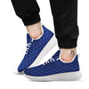 Argyle Navy Blue Print Pattern White Athletic Shoes-grizzshop