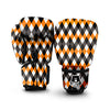 Load image into Gallery viewer, Argyle Orange Black And White Print Pattern Boxing Gloves-grizzshop