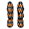 Argyle Orange Black And White Print Pattern Muay Thai Shin Guards-grizzshop