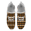 Argyle Orange Black Grey And White Print White Athletic Shoes-grizzshop