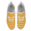 Argyle Orange Print Pattern White Athletic Shoes-grizzshop