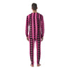 Argyle Pink And Black Print Pattern Men's Pajamas-grizzshop