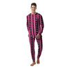 Argyle Pink And Black Print Pattern Men's Pajamas-grizzshop