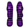 Argyle Purple And Black Print Pattern Muay Thai Shin Guards-grizzshop