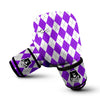 Argyle Purple And White Print Pattern Boxing Gloves-grizzshop