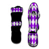 Argyle Purple And White Print Pattern Muay Thai Shin Guards-grizzshop