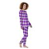 Argyle Purple And White Print Pattern Women's Pajamas-grizzshop