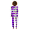 Argyle Purple And White Print Pattern Women's Pajamas-grizzshop