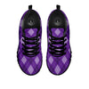 Argyle Purple Print Pattern Black Sneaker-grizzshop