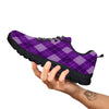 Argyle Purple Print Pattern Black Sneaker-grizzshop