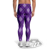 Argyle Purple Print Pattern Men's Leggings-grizzshop