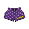 Argyle Purple Print Pattern Muay Thai Boxing Shorts-grizzshop