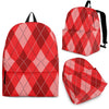 Argyle Red Pattern Print Backpack-grizzshop