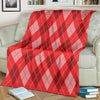 Argyle Red Pattern Print Blanket-grizzshop