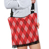 Argyle Red Pattern Print Crossbody bags-grizzshop