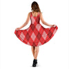 Argyle Red Pattern Print Dress-grizzshop