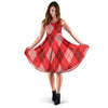 Argyle Red Pattern Print Dress-grizzshop