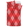 Argyle Red Pattern Print Duvet Cover Bedding Set-grizzshop