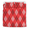 Argyle Red Pattern Print Duvet Cover Bedding Set-grizzshop