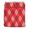 Argyle Red Pattern Print Duvet Cover Bedding Set-grizzshop