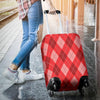 Load image into Gallery viewer, Argyle Red Pattern Print Luggage Cover Protector-grizzshop