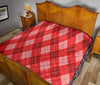 Argyle Red Pattern Print Quilt-grizzshop