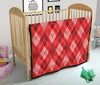 Argyle Red Pattern Print Quilt-grizzshop