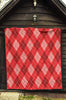 Argyle Red Pattern Print Quilt-grizzshop