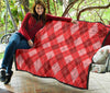 Argyle Red Pattern Print Quilt-grizzshop