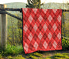 Argyle Red Pattern Print Quilt-grizzshop