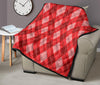 Argyle Red Pattern Print Quilt-grizzshop