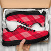 Argyle Red Pattern Print Sneaker Shoes For Men Women-grizzshop