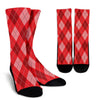 Argyle Red Pattern Print Unisex Crew Socks-grizzshop