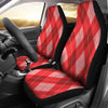 Argyle Red Pattern Print Universal Fit Car Seat Covers-grizzshop