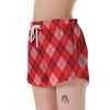 Argyle Red Pattern Print Women's Shorts-grizzshop