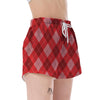 Argyle Red Pattern Print Women's Shorts-grizzshop