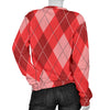 Argyle Red Pattern Print Women's Sweatshirt-grizzshop