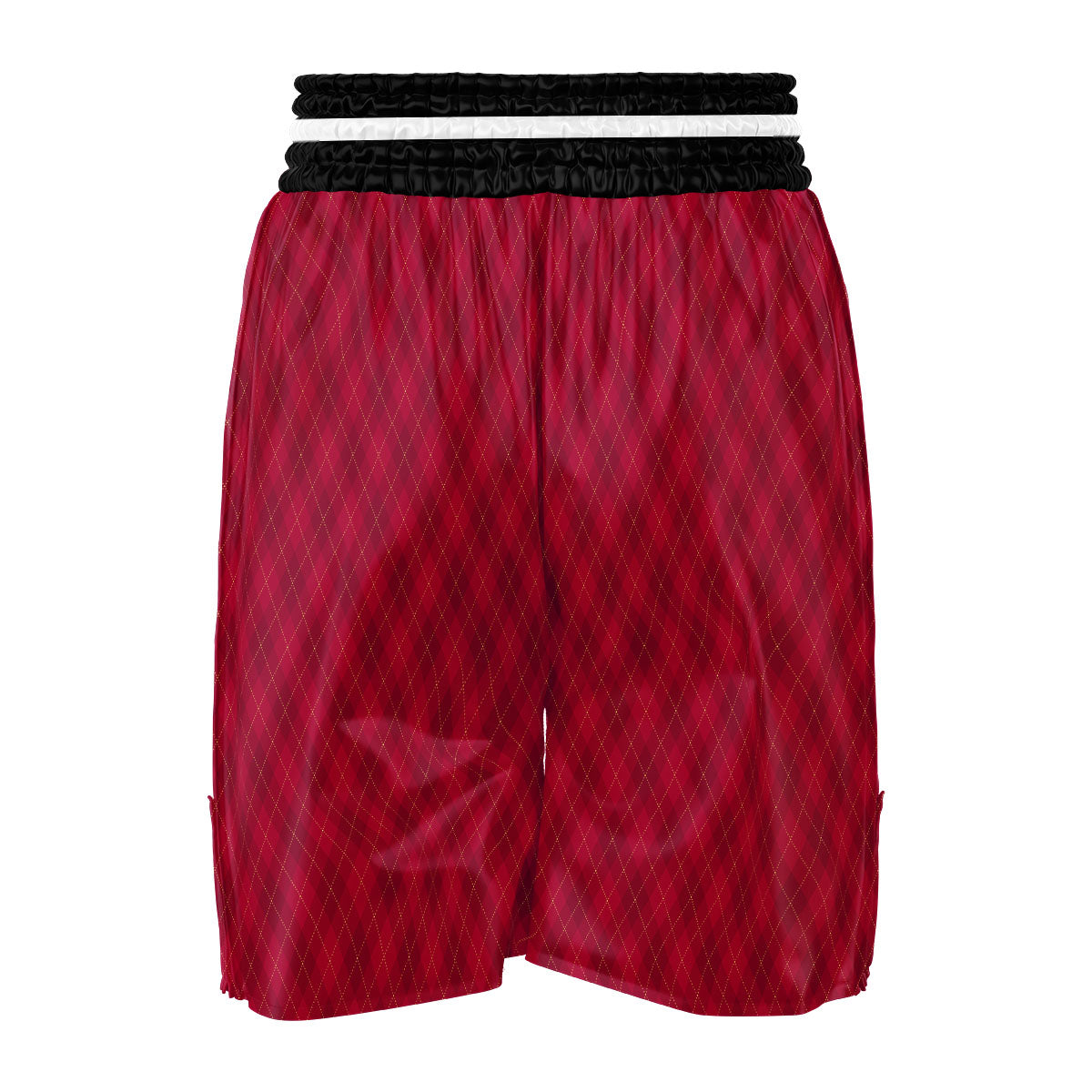 Argyle Red Print Pattern Boxing Shorts-grizzshop